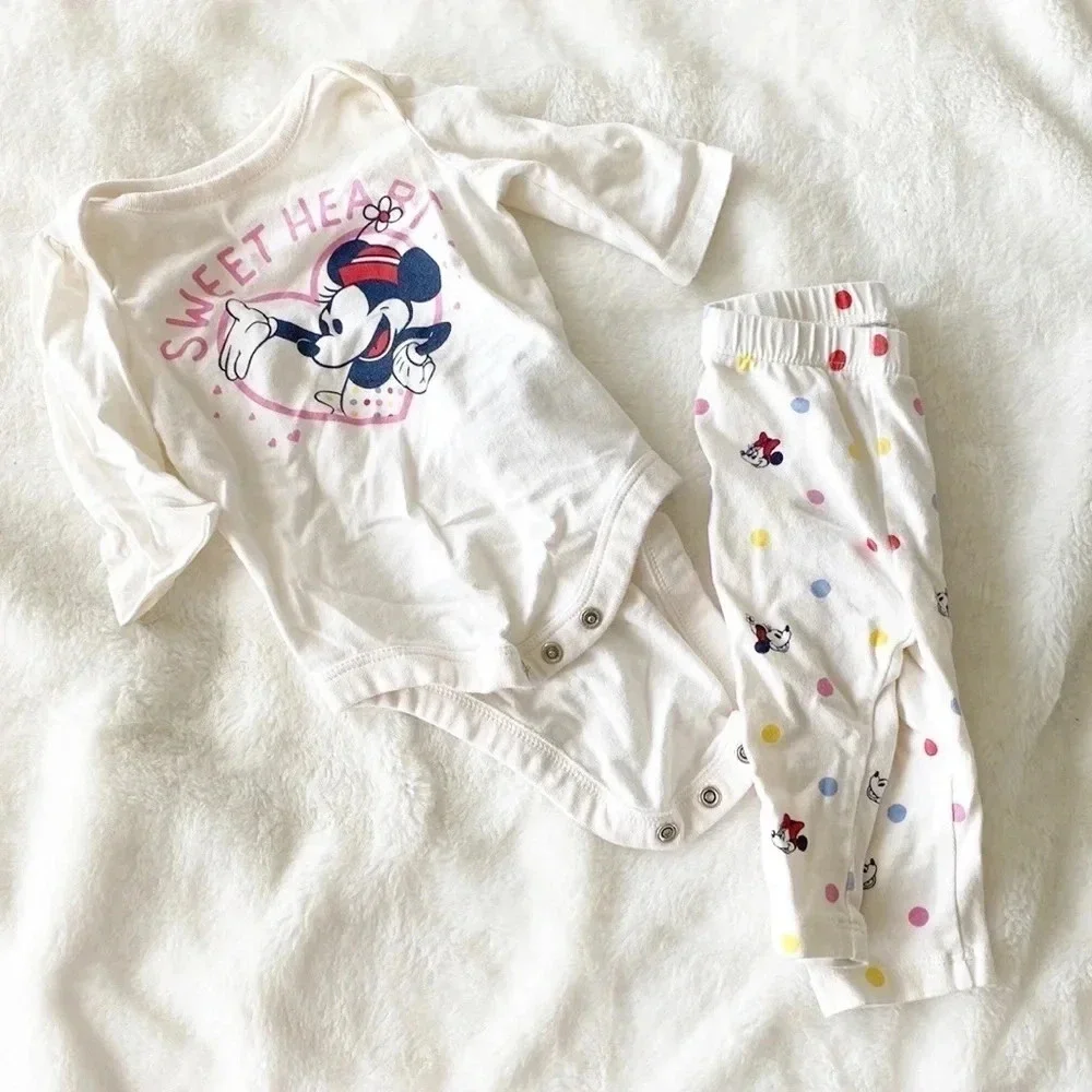 Baby gap white sweetheart Minnie Mouse Disney outfit set